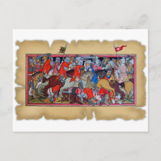 Mediaeval battle postcard