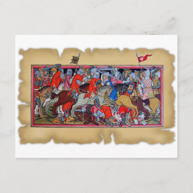 Mediaeval battle postcard (Front)