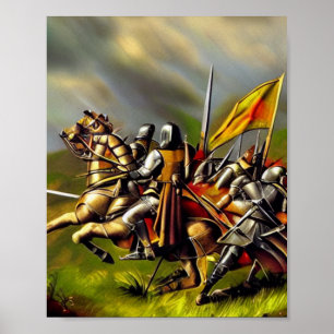 Mediaeval Battlefield AI Digital Art Poster #04