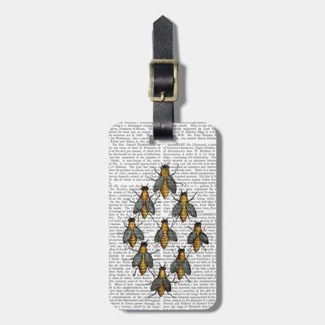 Mediaeval Bees 2 Luggage Tag (Front Vertical)