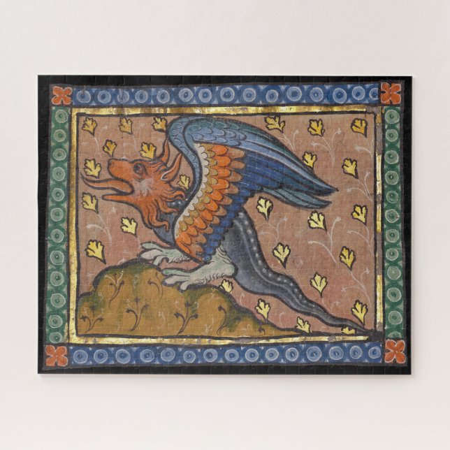 Mediaeval Bestiary Dragon c. 1270 Jigsaw Puzzle (Horizontal)