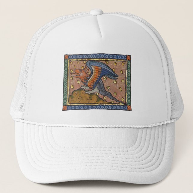 Mediaeval Bestiary Dragon c. 1270 Trucker Hat (Front)