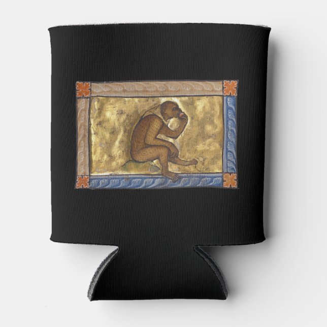 Mediaeval Bestiary Monkey c. 1270 Can Cooler (Front)