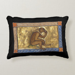 Mediaeval Bestiary Monkey c. 1270 Decorative Cushion