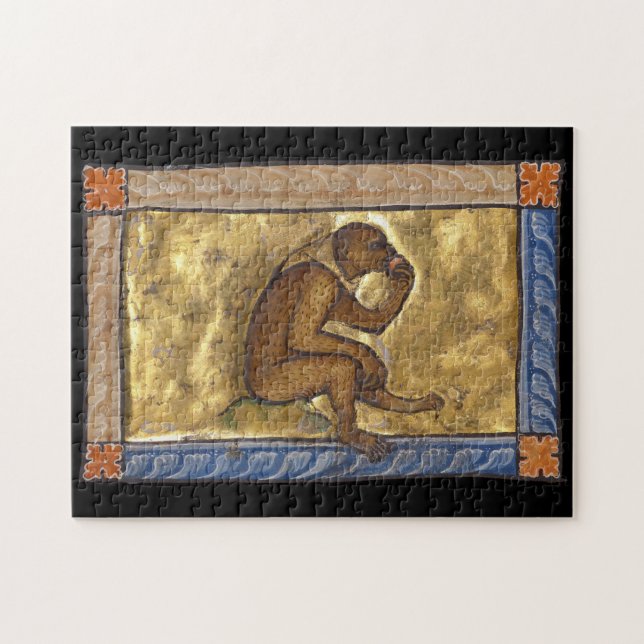 Mediaeval Bestiary Monkey c. 1270 Jigsaw Puzzle (Horizontal)
