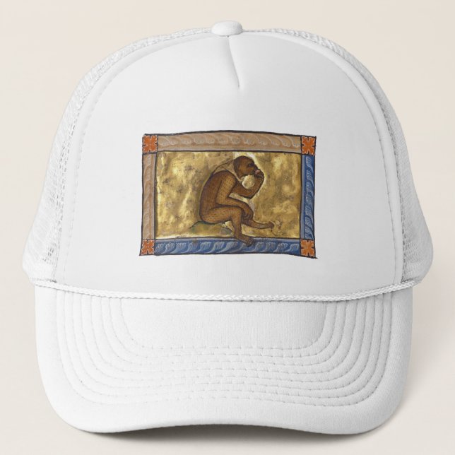 Mediaeval Bestiary Monkey c. 1270 Trucker Hat (Front)
