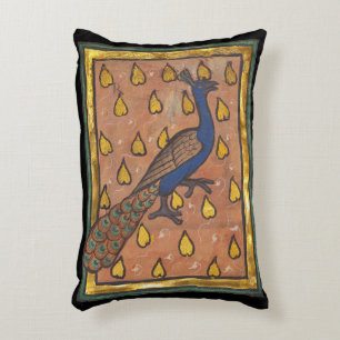 Mediaeval Bestiary Peacock c. 1270 Decorative Cushion