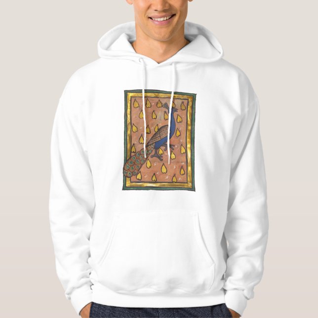 Mediaeval Bestiary Peacock c. 1270 Hoodie (Front)
