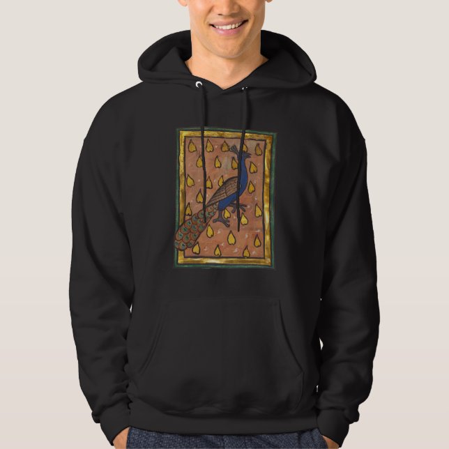 Mediaeval Bestiary Peacock c. 1270 Hoodie (Front)