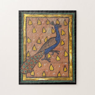 Mediaeval Bestiary Peacock c. 1270 Jigsaw Puzzle