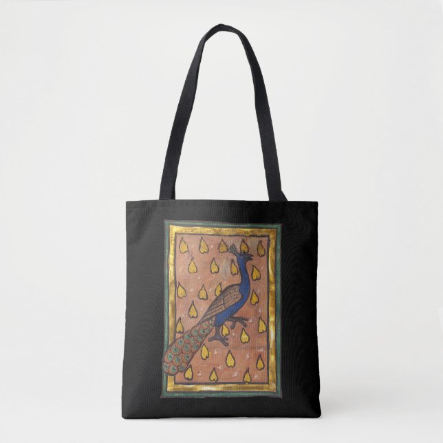 Mediaeval Bestiary Peacock c. 1270 Tote Bag (Front)