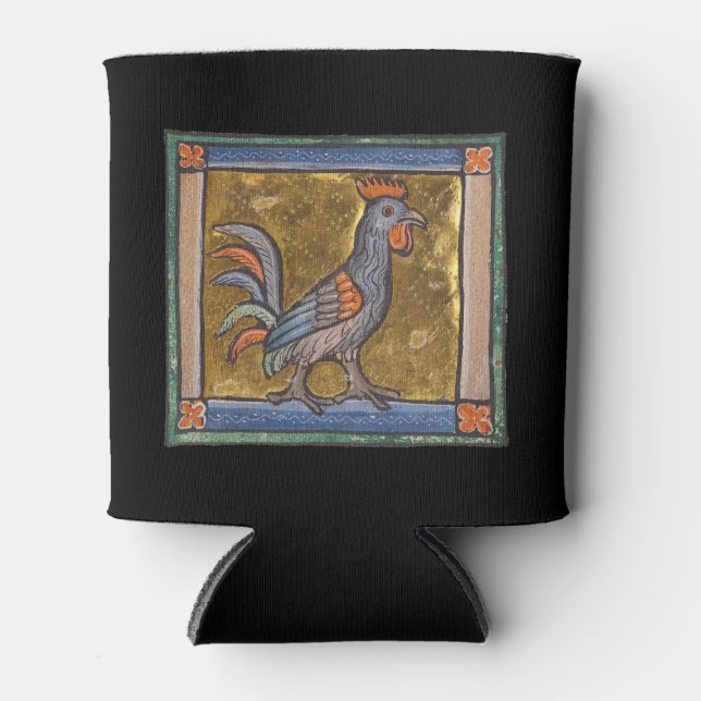 Mediaeval Bestiary Rooster c. 1270 Can Cooler (Front)