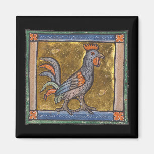 Mediaeval Bestiary Rooster c. 1270 Magnet