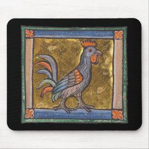 Mediaeval Bestiary Rooster c. 1270 Mouse Pad