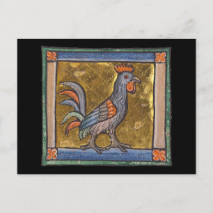 Mediaeval Bestiary Rooster c. 1270 Postcard