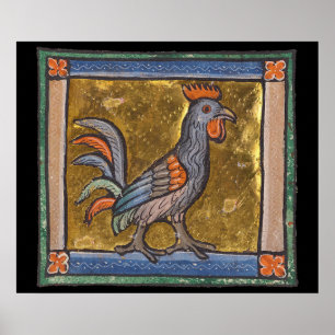 Mediaeval Bestiary Rooster c. 1270 Poster