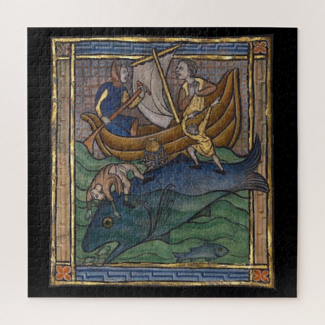 Mediaeval Bestiary Whale c. 1270 Jigsaw Puzzle (Vertical)