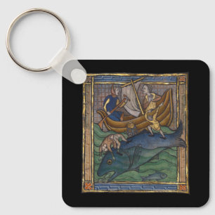 Mediaeval Bestiary Whale c. 1270 Key Ring