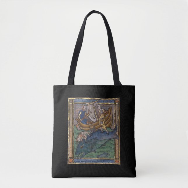 Mediaeval Bestiary Whale c. 1270 Tote Bag (Front)