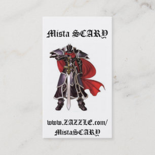 Mediaeval Black Knight Sword Profile Business Card