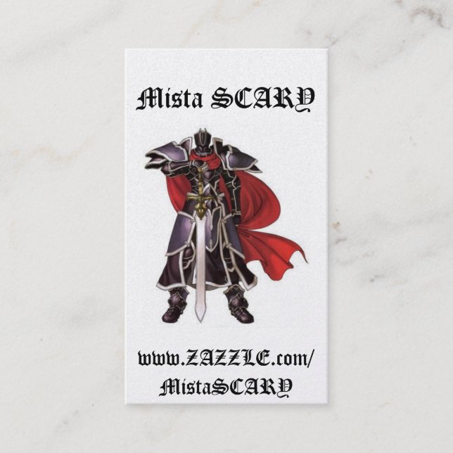 Mediaeval Black Knight Sword Profile Card Custom (Front)