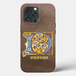 Mediaeval Blue and Red Ivy Illuminated Letter D iPhone 13 Pro Case