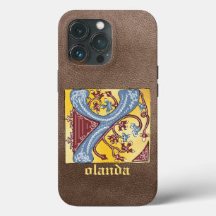 Mediaeval Blue and Red Ivy Illuminated Letter Y iPhone 13 Pro Case