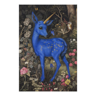 Mediaeval Blue Fawnicorn Photo Print