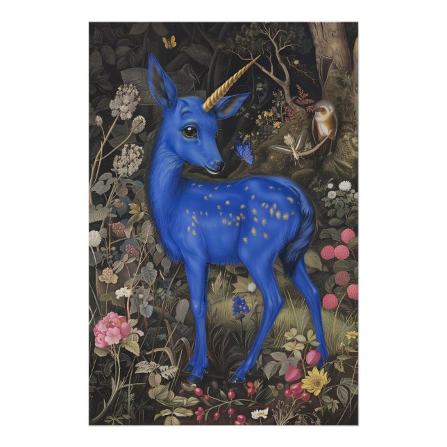 Mediaeval Blue Fawnicorn Photo Print (Front)