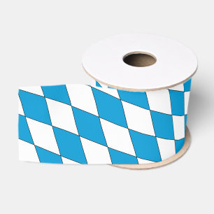 Mediaeval Blue White Bavaria Diamond Shaped Grosgrain Ribbon