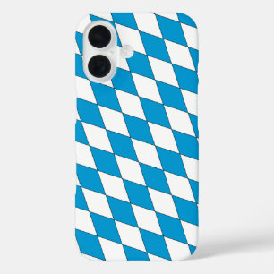 Mediaeval Blue White Bavaria Lozenges Pattern iPhone 16 Case