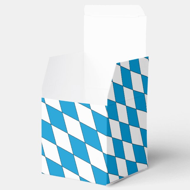Mediaeval Blue White Bavaria Lozenges Pattern Favour Box (Opened)