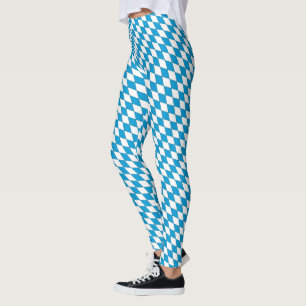 Mediaeval Blue White Bavaria Lozenges Pattern Leggings