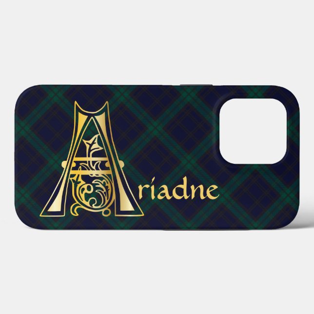 Mediaeval Botanical Decorative Capital A Case-Mate iPhone Case (Back (Horizontal))