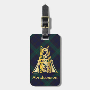 Mediaeval Botanical Decorative Capital A Luggage Tag