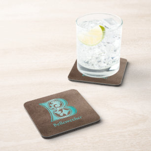 Mediaeval Botanical Decorative Capital B Coaster
