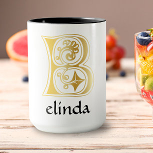 Mediaeval Botanical Decorative Capital B Mug