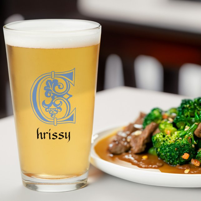 Mediaeval Botanical Decorative Capital C Glass (Creator Uploaded)