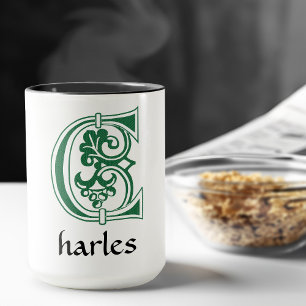 Mediaeval Botanical Decorative Capital C Mug