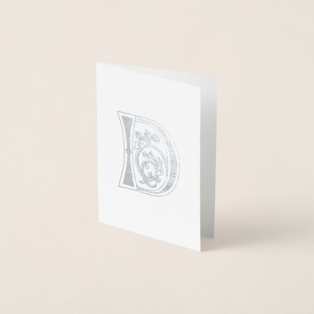 Mediaeval Botanical Decorative Capital D Foil Card (Front)