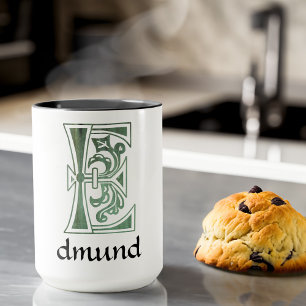 Mediaeval Botanical Decorative Capital E Mug