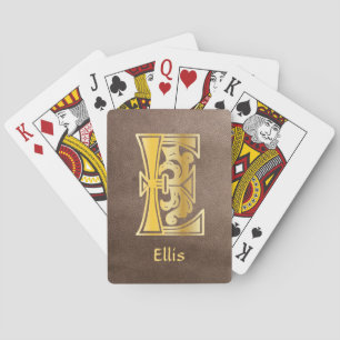 Mediaeval Botanical Decorative Capital E Playing Cards