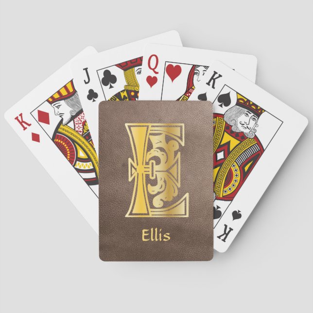 Mediaeval Botanical Decorative Capital E Playing Cards (Back)