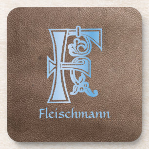 Mediaeval Botanical Decorative Capital F Coaster