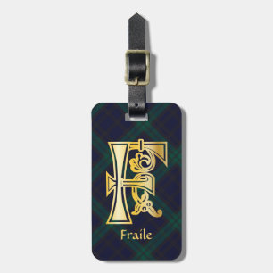 Mediaeval Botanical Decorative Capital F Luggage Tag