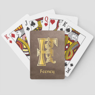 Mediaeval Botanical Decorative Capital F Playing Cards