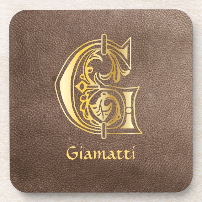 Mediaeval Botanical Decorative Capital G Coaster (Front)