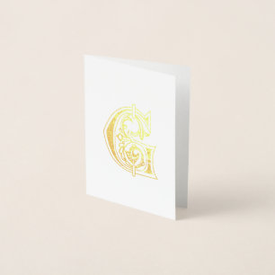 Mediaeval Botanical Decorative Capital G Foil Card