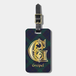 Mediaeval Botanical Decorative Capital G Luggage Tag