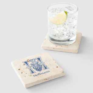 Mediaeval Botanical Decorative Capital H Stone Coaster